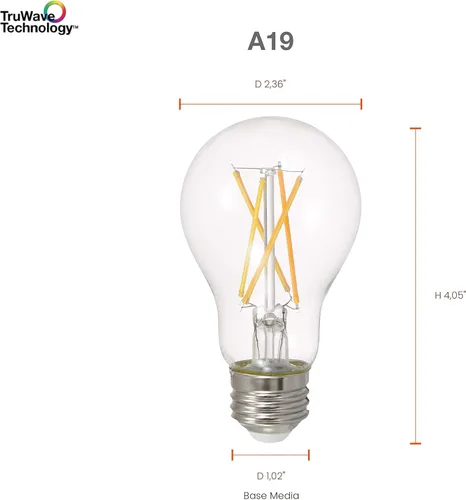 Miniatura 7 de Ledvance Sylvania - Bombilla LED Truwave Serie Natural, equivalente a 60 W, eficiente 8 W A19, base media, regulable, 800 lúmenes, 2700 K, blanco 60