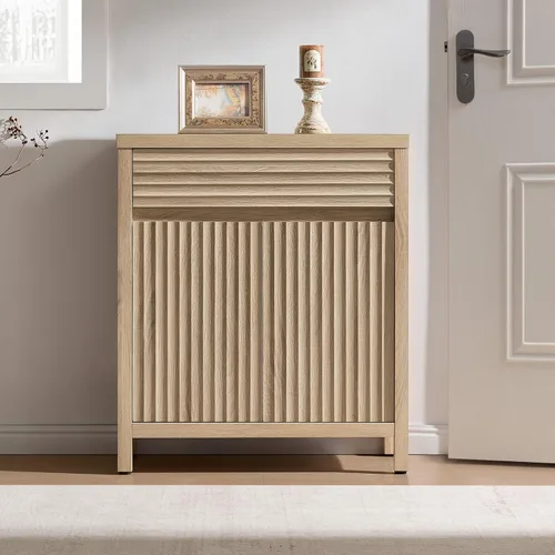 Miniatura 3 de SICOTAS - Aparador de buffet con cajón - Aparador estriado moderno con puertas y estantes ajustables, credenza de estilo casa de campo para barra