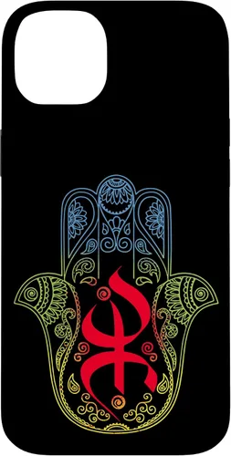 Miniatura 15 de Funda para iPhone 13 Pro Max Khamsa Amazigh Berber con símbolo de Yaz con colores vibrantes de la bandera