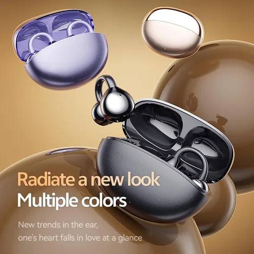 Miniatura 6 de Auriculares con clip, auriculares abiertos inalámbricos Bluetooth 5.4 con micrófono, auriculares con clip de oreja, mini auriculares para correr