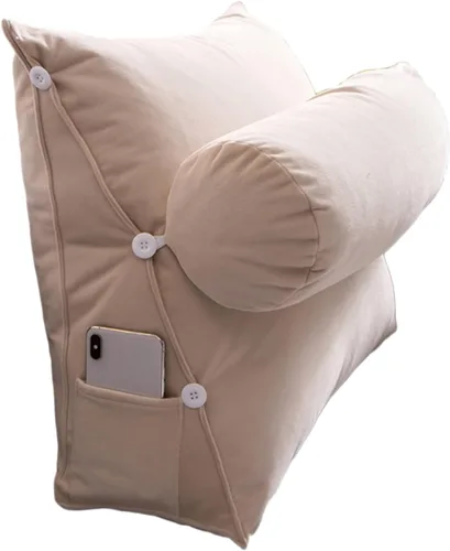 Miniatura 13 de Cojín triangular de cuña, almohada triangular de lectura, almohada de cuña trasera con almohada ajustable para el cuello, cojín de apoyo perfecto