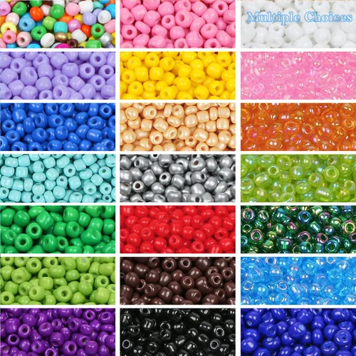 Miniatura 7 de 2200 cuentas de semillas de vidrio a granel, cuentas de poni 6/0 de 0.157 pulgadas a granel para fabricación de joyas, cuentas espaciadoras sueltas
