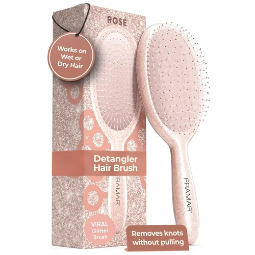Miniatura 23 de FRAMAR Cepillo para desenredar el cabello morado, cepillo desenredante para mujeres, cepillo para cabello mojado para niñas, cepillo desenredante