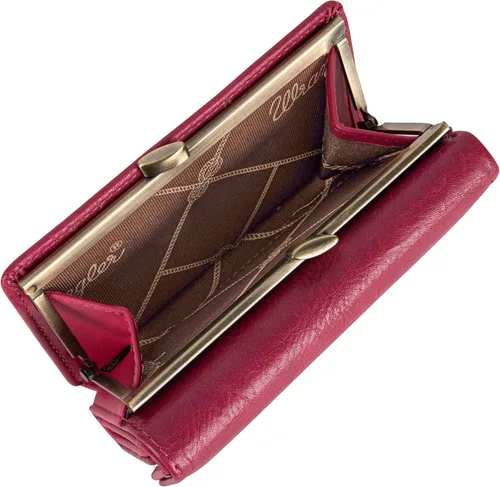 Miniatura 5 de Wrangler Billeteras de triple pliegue para mujer, tarjetero pequeño, Retro rosa intenso, Minimalista