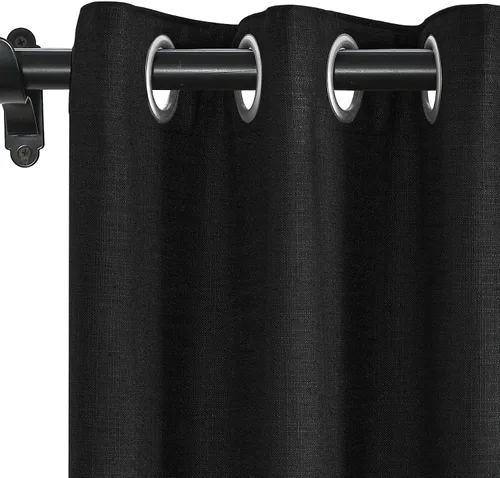 Miniatura 27 de Fcosie Cortinas opacas de lino 100 % opacas de 50 pulgadas de ancho x 63 pulgadas de largo, paneles de cortina con ojales para sala de estar