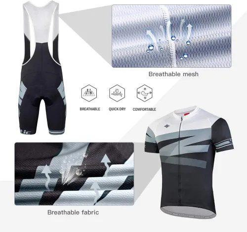 Miniatura 2 de Santic Men's Cycling Jersey Set Bib Shorts 4D Padded Short Sleeve Outfits Set Quick-dry