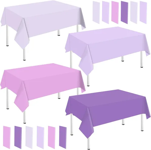 Miniatura 27 de Whaline Mantel rectangular de plástico azul polvoriento, 12 piezas, 4 colores azules, impermeable, para invierno, cumpleaños, bodas, fiestas