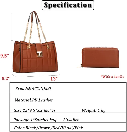 Miniatura 3 de Juego de bolsos de moda para mujer, de cuero, acolchado, para el trabajo, regalo