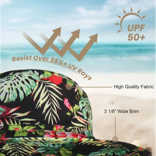 Miniatura 2 de Sombrero de pescador de ala ancha con protección UV, sombrero Boonie, sombreros de pesca, senderismo, safari, sombreros al aire libre para hombres