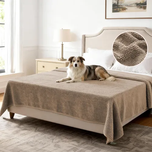 Miniatura 23 de H.VERSAILTEX Funda Antideslizante para Sofá de Mascotas Protector de Cama de Perro de Chenilla Funda de Sofá Gruesa y Suave Apta para Mascotas