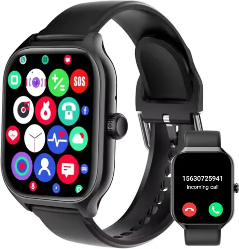Harper Reloj inteligente para hombres y mujeres, dos correas (silicona + malla) 2.01 pulgadas, HD, reloj inteligente inteligente Bluetooth + control