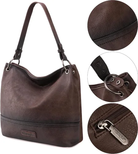 Miniatura 52 de Wrangler Hobo - Bolsas para mujer de cuero vegano con asa superior, bolsos de hombro y bolsos