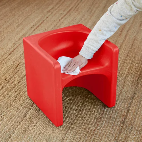 Miniatura 11 de ECR4Kids Tri-Me - Juego de mesa y sillas cubo, muebles multiusos, color rojo, 3 piezas
