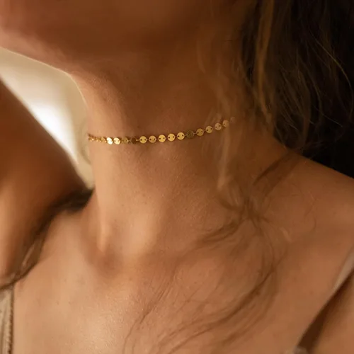 Miniatura 4 de Collar de oro para mujer, gargantilla chapada en oro de 14 quilates, delicados collares en capas, collar de plata para mujer, chapado en oro blanco