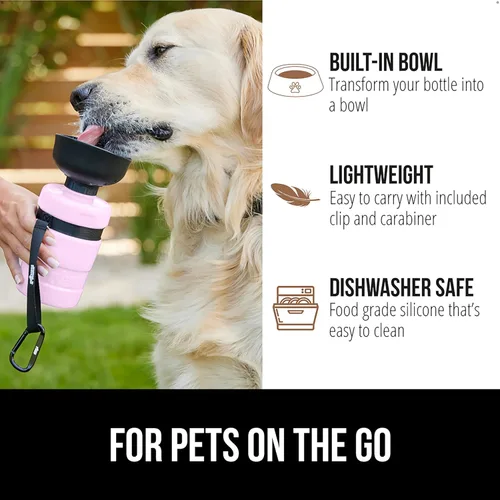 Miniatura 5 de GORILLA GRIP Botella de Agua para Perros, Dispensador de Tazón de Agua Portátil para Perros, Botellas Exprimibles de Viaje para Mascotas a Prueba