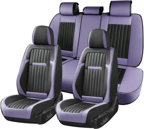 Miniatura 64 de Coverado Fundas de Asiento Delantero para Automóvil, 2 Piezas Fundas de Asiento de Cuero para Automóviles, Protector de Asiento de Automóvil Solo