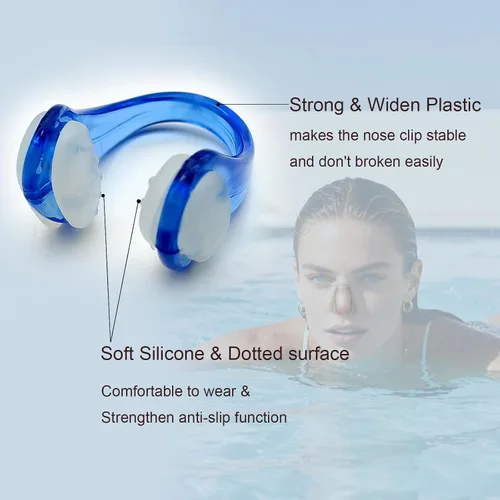 Miniatura 2 de Zooshine Juego de 4 clips de nariz antideslizantes impermeables para natación, pinzas de nariz para adultos y niños