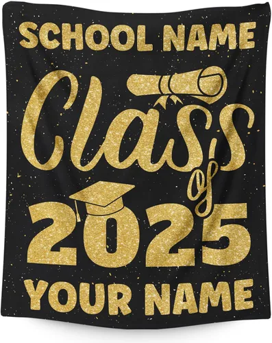 Miniatura 11 de Mantas personalizadas para clase de 2024 con nombre, manta de forro polar de 30 x 40 pulgadas para niños, regalos de graduación suaves y acogedores