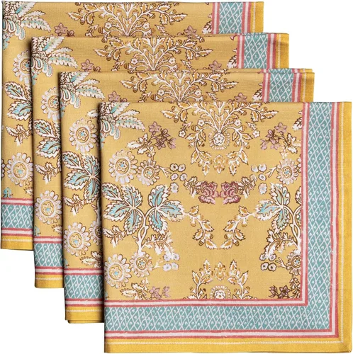 Maison d' Hermine Marquise - Juego de 4 servilletas 100% algodón suave y cómodo perfectas para cenas familiares, bodas, fiestas de cóctel, cocina,