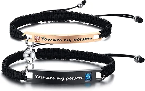 Miniatura 17 de MEALGUET Pulsera personalizada para pareja, juego de pulseras personalizadas para parejas, pulsera de atracción mutua, nombre personalizado, pulsera