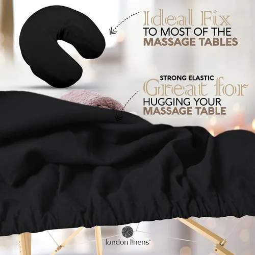 Miniatura 4 de London Linens Juego de sábanas de microfibra suave para mesa de masaje de 3 piezas, incluye funda para mesa de masaje, sábana bajera ajustable