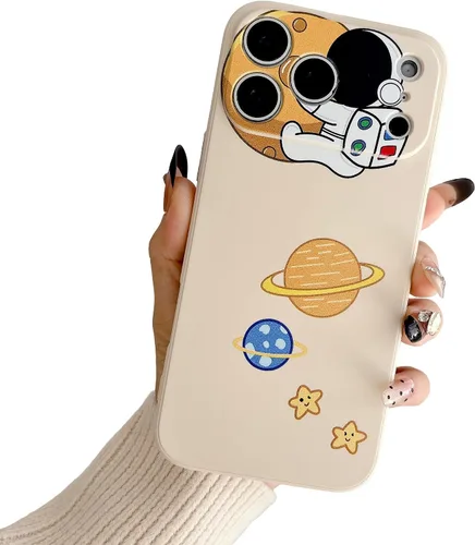 Miniatura 35 de Yonds Queen para iPhone 7 Plus / 8 Plus, linda funda con diseño de astronauta de dibujos animados, elegante parachoques de TPU suave, protectora