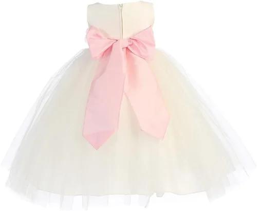 Miniatura 4 de Lito - Vestido de niña de flores de poliéster y falda de tul para niña