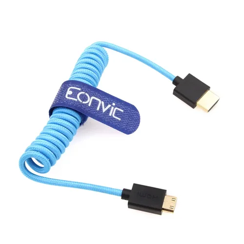 Miniatura 3 de 2.1 HDMI 8K HDMI macho a mini HDMI macho cable extensor de alta velocidad para monitor Canon Nikon Panasonic GH3 (negro en espiral 19.7 in)