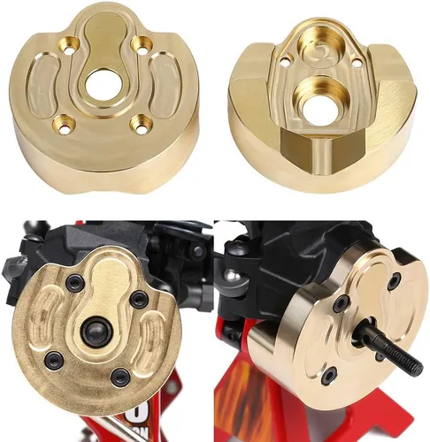 Miniatura 8 de INJORA AXI03007 - Tapa de dirección para nudillos de latón para 1:10 RC Crawler AXAIL SCX10 III AXI03007 y Capra 1.9 UTB AXI03004, 2