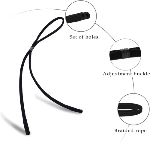 Miniatura 2 de Correa para lentes de sol (paquete de 6) Correa para gafas deportivas, correas para gafas para hombres, soporte para gafas/cordón para mujeres Negro