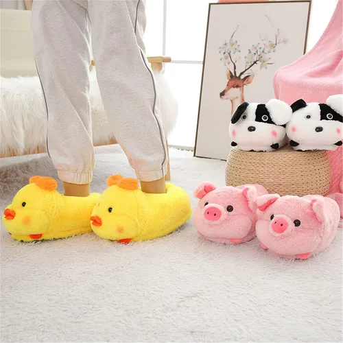 Miniatura 5 de Pig Animal Warm Winter Home Zapatillas de tiburón hámster para mujer