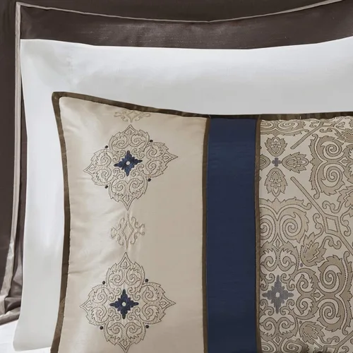 Miniatura 3 de Madison Park Essentials Delaney - 24 piezas para habitación, jacquard satinado, para todas las estaciones, tamaño California King