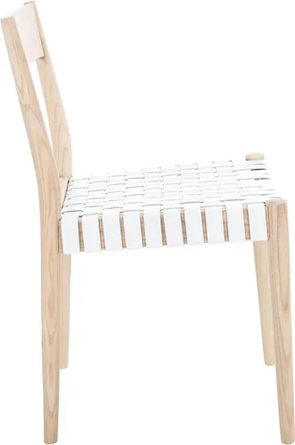 Miniatura 11 de SAFAVIEH Home Collection DCH1201C-SET2 - Silla de comedor de cuero tejido para sala de estar, color negro y natural