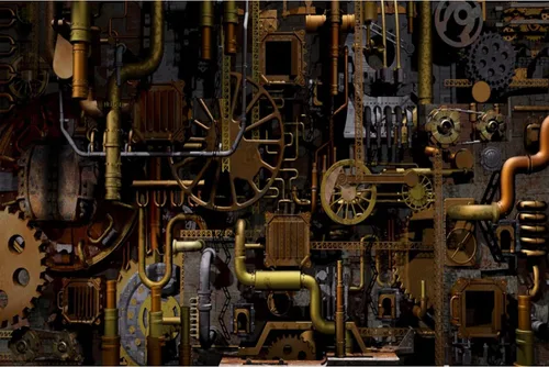 YongFoto Telón de fondo vintage oxidado, estilo punk, de 5 x 3 pies, tuberías de vapor industriales de metal antiguo, fondo de fotografía, hippie,