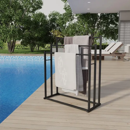 Miniatura 11 de Honiter Toalleros para Baño, 2 Niveles Toallero Más Ancho para Secar Toallas al Aire Libre, Toallero Independiente, Soporte para Toallas de Piscina