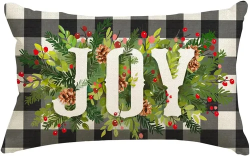 Miniatura 6 de RABUSOFA Fundas de Almohada de Navidad 18x18, Fundas de Almohada para Decoraciones Navideñas al Aire Libre, Fundas de Almohada Decorativas