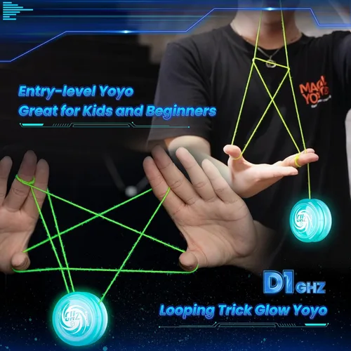 Miniatura 3 de MAGICYOYO Yoyo D1 GHZ Looping para niños de 8 a 12 años que brilla en la oscuridad, yoyo de retorno automático para principiantes, yoyo sensible