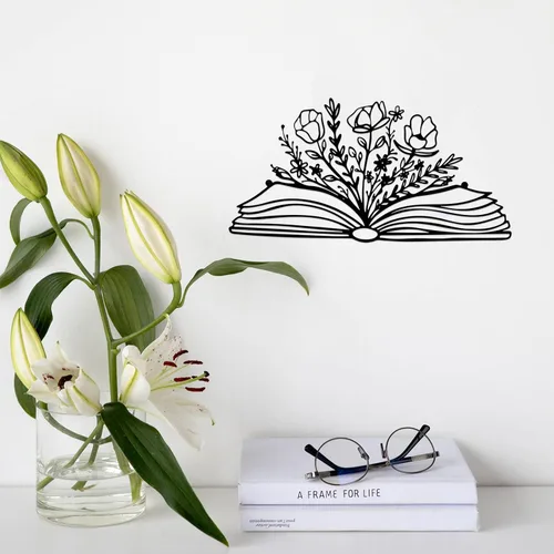 Miniatura 5 de SwallowLiving Letrero de lectura de 14 x 7 pulgadas, decoración de libros para amantes de los libros, regalo para profesores, libro de metal negro
