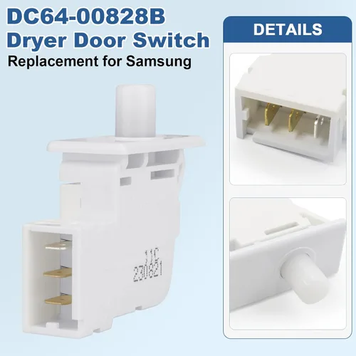 Miniatura 3 de DC64-00828B Interruptor de Puerta de Secadora Parte de Repuesto para Interruptor de Puerta de Secadora Samsung DC64-00828A PS4210964 2071594