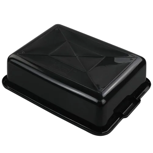 Miniatura 7 de Juego de 4 tinas de plástico para autobús comercial de 8 litros, sartenes rectangulares de plástico negro