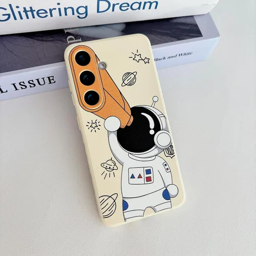 Miniatura 67 de Yonds Queen para Samsung Galaxy S21 Funda Linda, Diseño de Astronauta de Dibujos Animados, Espacio, Luna, Cohete, Elegante Cubierta Amortiguadora