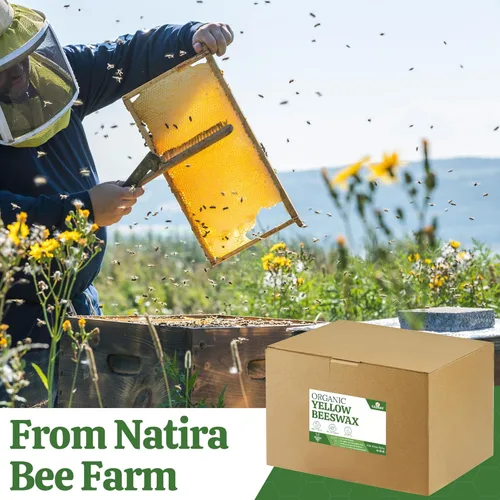 Miniatura 3 de YASNAY Gránulos de cera de abeja amarilla 10LB, 100% cera de abeja orgánica, cera de abeja para hacer velas, cuidado corporal, cuidado de la piel
