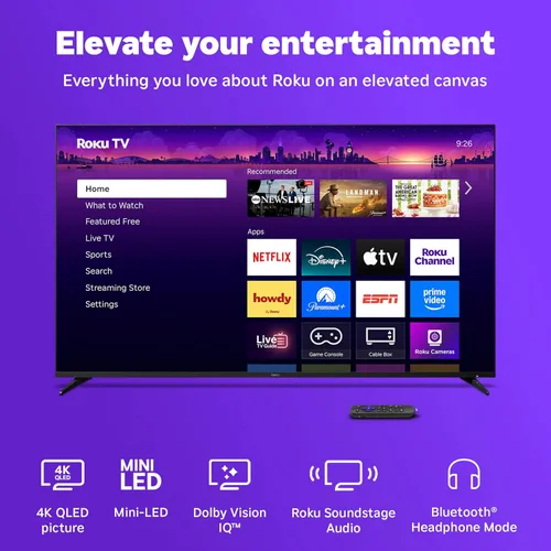 Miniatura 4 de Roku Smart TV 2025 – Serie Pro de 55 pulgadas, TV Mini-LED – RokuTV con Control Remoto por Voz Retroiluminado Pro – Televisión 4K QLED de Pantalla