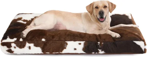 Miniatura 46 de Bedfolks Cama Impermeable para Jaula de Perro, Cama de Felpa para Perros con Funda Lavable Extraíble, Almohadón de Jaula de Perro de Piel Sintética