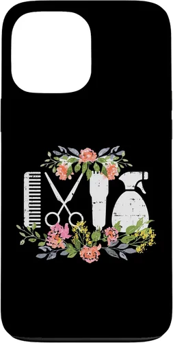 Funda de regalo para iPhone 13 Pro Max Hair Styling Tool Flower Hairdresser Hairstylist Barber Gift Case