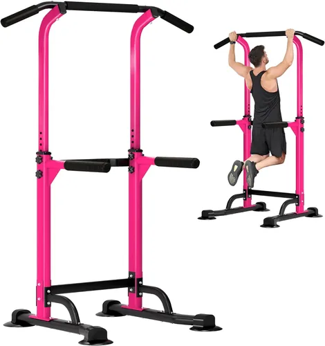 Miniatura 12 de DlandHome Power Tower Pull Up Dip Station Multi-Function Fitness Equipment for Strength Training Adjustable Height Dip Stand for Home Gym