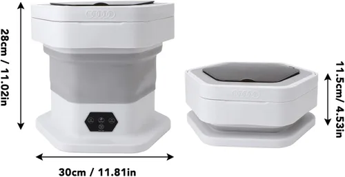 Miniatura 9 de Lavadora plegable, mini lavadora compacta, lavadora portátil con secadora de limpieza profunda, pequeña lavadora eléctrica para ropa