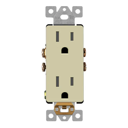 Miniatura 25 de LIDER LR15-TR-GD5P - Receptáculo decorativo mate c/tapa frontal intercambiable, tomacorriente a prueba de manipulaciones/niños, autoconexión a Dorado