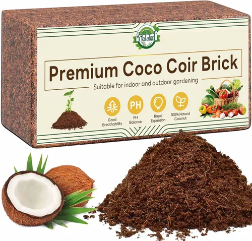 Miniatura 11 de Halatool Paquete de 10 ladrillos de coco de coco, suelo de coco orgánico para plantas, nivelación, iniciador de semillas, mezcla para macetas