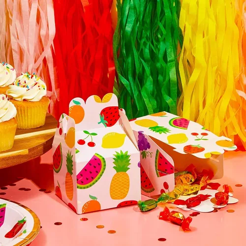 Miniatura 2 de Sparkle and Bash Tutti Frutti Cajas de golosinas – 3.5 x 2.75 pulgadas, 36 unidades, colores surtidos, cajas de regalo de fiesta de frutas
